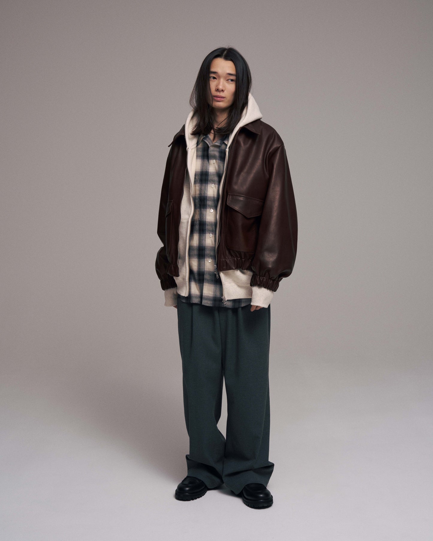 Wide Easy Pants - Charcoal