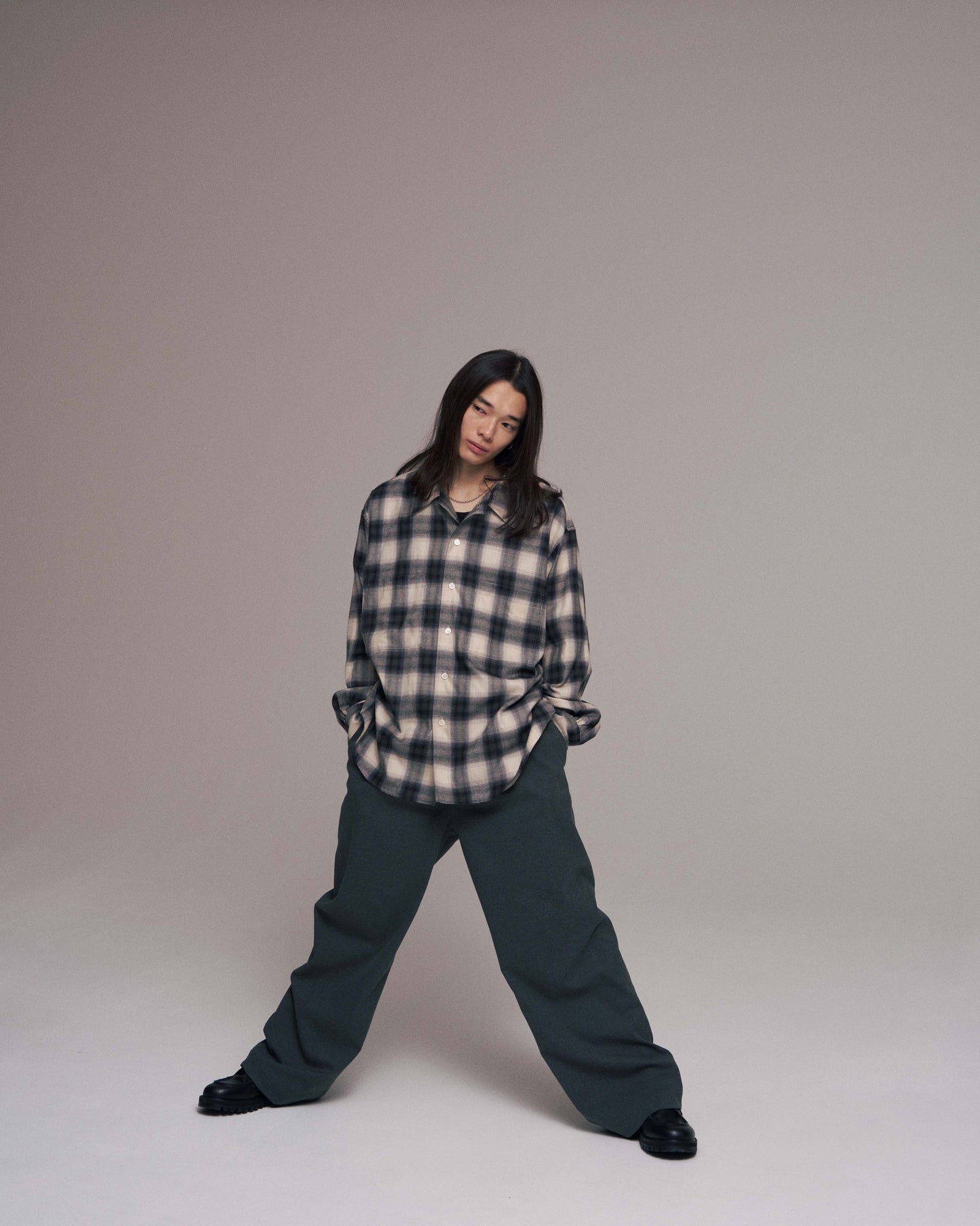 Wide Easy Pants - Charcoal
